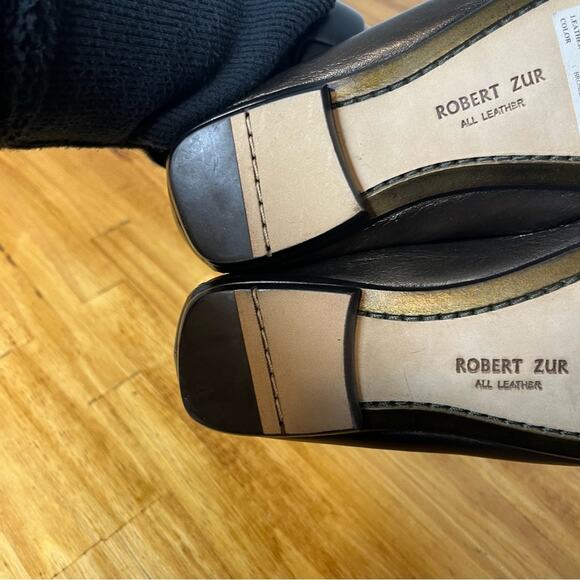 Robert Zur Bronze Metallic Leather Slip On Loafers Shoes Size 6 - Picture 6 of 7